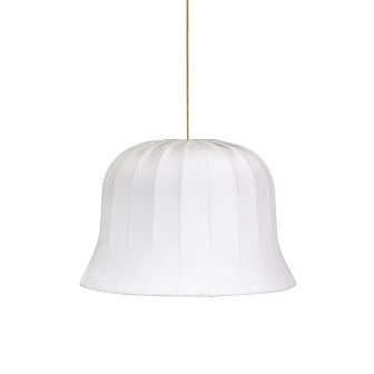 Lampa wisząca abażurowa Bella aksamit biały